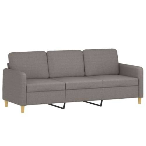2-dijelni set sofa s jastucima smeđesivi od tkanine - Sivo-smeđa Bez oslonca za noge Cijena