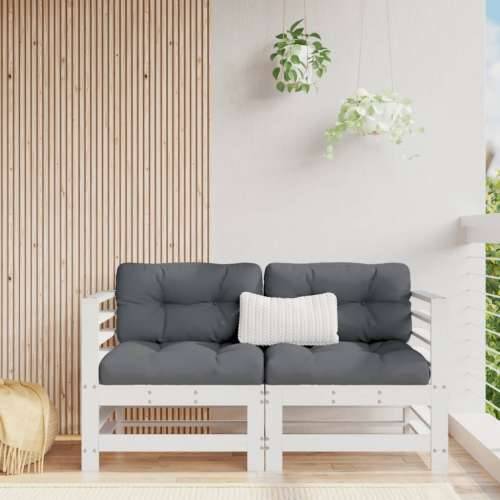 Kutne vrtne sofe 2 kom bijele od masivne borovine - Bijela boja bora 1 Kutna sofa (2 kom) Cijena