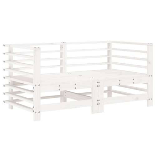 Kutne vrtne sofe 2 kom bijele od masivne borovine - Bijela boja bora 1 Kutna sofa (2 kom) Cijena