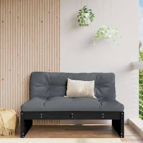 Srednja vrtna sofa crna 120 x 80 cm od masivne borovine - Crna boja bora 1 srednja sofa Cijena