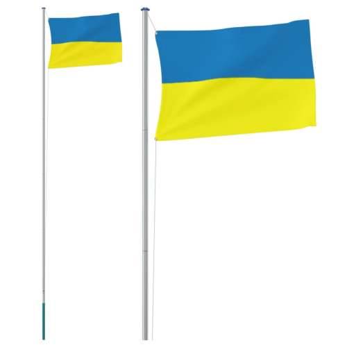 Ukrajinska zastava i jarbol 6,23 m aluminijska Cijena