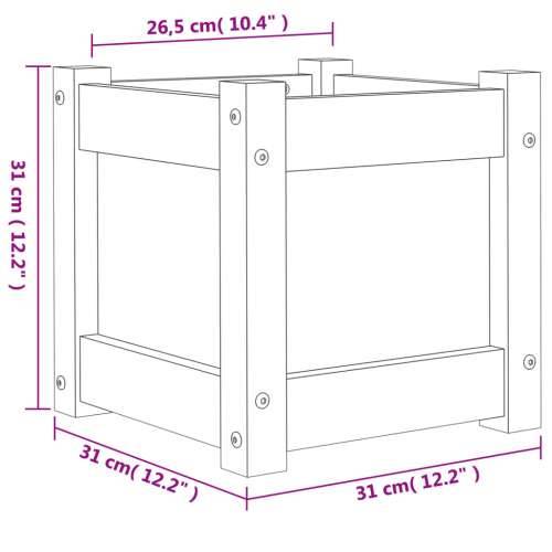 Vrtna sadilica bijela 31 x 31 x 31 cm od masivne borovine Bijela boja bora 1 Cijena