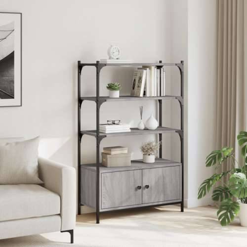 Regal za knjige 3 razine siva boja hrasta 70x30x109,5 cm drveni - Sivi hrast sonoma 1 70 cm Cijena