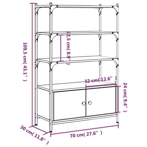 Regal za knjige 3 razine siva boja hrasta 70x30x109,5 cm drveni - Sivi hrast sonoma 1 70 cm Cijena
