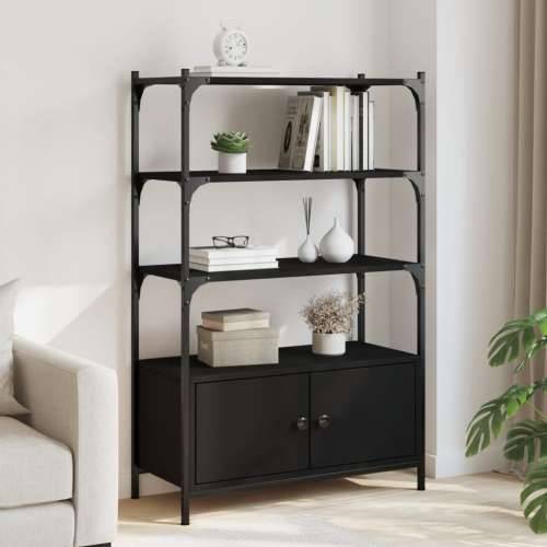 Regal za knjige 3 razine crni 70x30x109,5 cm konstruirano drvo - Crna 1 70 cm Cijena