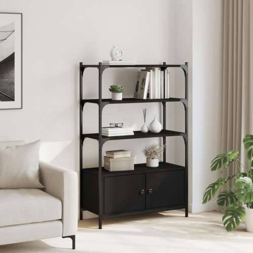 Regal za knjige 3 razine crni 70x30x109,5 cm konstruirano drvo - Crna 1 70 cm Cijena