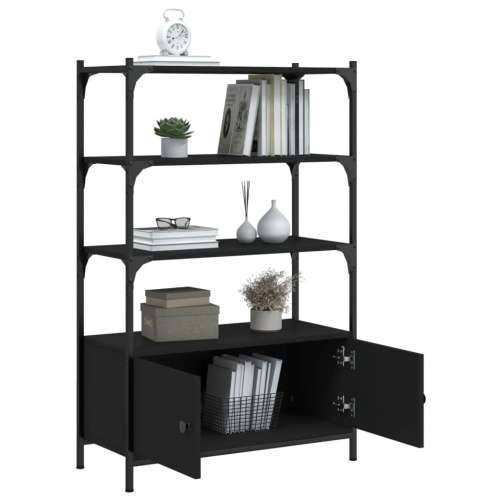 Regal za knjige 3 razine crni 70x30x109,5 cm konstruirano drvo - Crna 1 70 cm Cijena