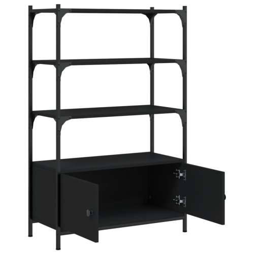 Regal za knjige 3 razine crni 70x30x109,5 cm konstruirano drvo - Crna 1 70 cm Cijena