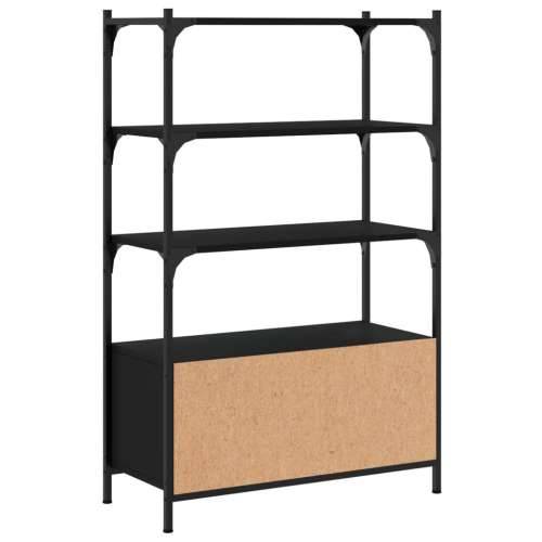 Regal za knjige 3 razine crni 70x30x109,5 cm konstruirano drvo - Crna 1 70 cm Cijena