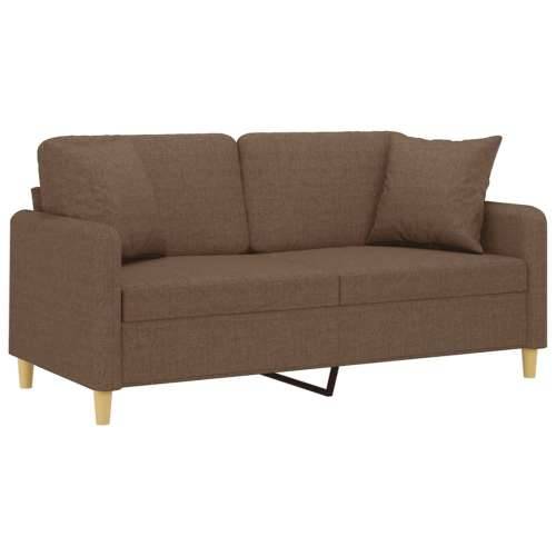 Dvosjed s ukrasnim jastucima smeđi 140 cm od tkanine - Smeđa 140 cm Cijena