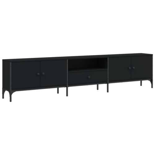 TV ormarić s ladicom crni 200 x 25 x 44 cm konstruirano drvo - Crna 1 Cijena