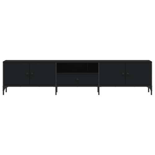 TV ormarić s ladicom crni 200 x 25 x 44 cm konstruirano drvo - Crna 1 Cijena