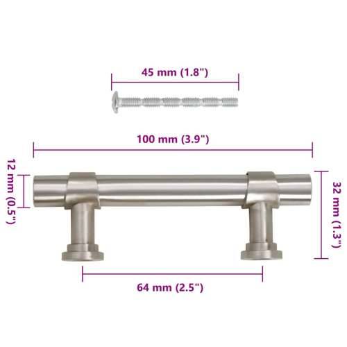 Ručke za ormarić 10 kom srebrne 64 mm od nehrđajućeg čelika - Srebrno 64 mm 10 Cijena