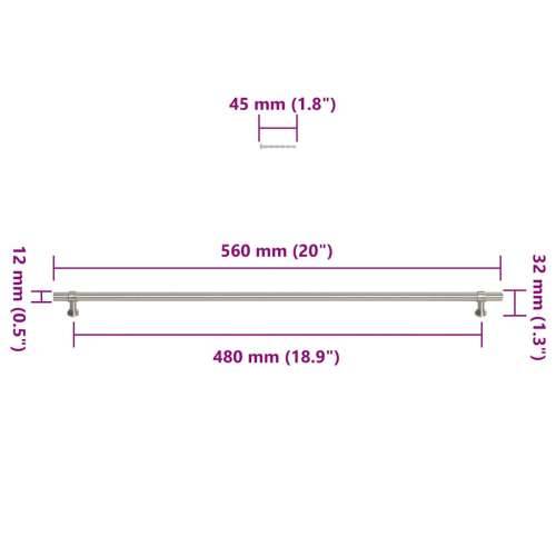 Ručke za ormarić 5 kom srebrne 480 mm od nehrđajućeg čelika - Srebrno 480 mm 5 Cijena
