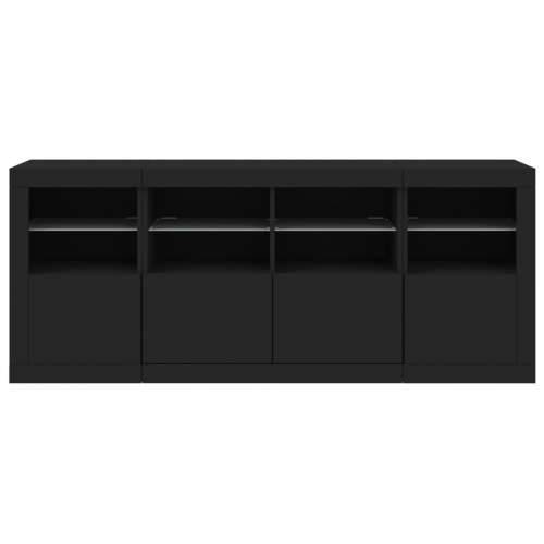 Komoda s LED svjetlima crna 163x37x67 cm - Crna 1 Cijena