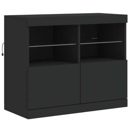 Komoda s LED svjetlima crna 163x37x67 cm - Crna 1 Cijena