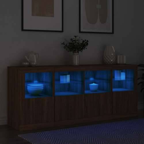 Komoda s LED svjetlima boja smeđeg hrasta 163x37x67 cm - Smeđi hrast 1 Cijena