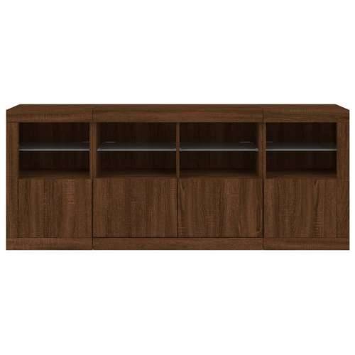 Komoda s LED svjetlima boja smeđeg hrasta 163x37x67 cm - Smeđi hrast 1 Cijena
