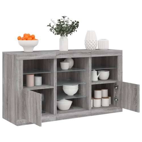 Komoda s LED svjetlima boja sivog hrasta 123x37x67 cm - Sivi hrast sonoma 1 Cijena