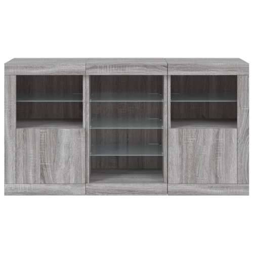Komoda s LED svjetlima boja sivog hrasta 123x37x67 cm - Sivi hrast sonoma 1 Cijena