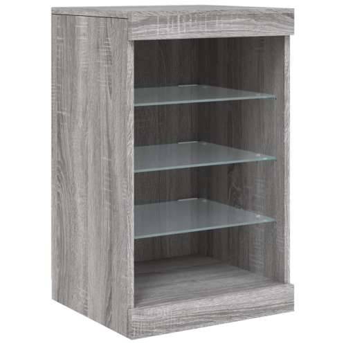 Komoda s LED svjetlima boja sivog hrasta 123x37x67 cm - Sivi hrast sonoma 1 Cijena