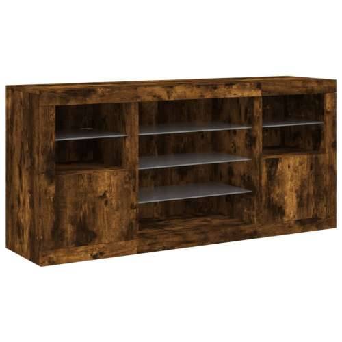 Komoda s LED svjetlima boja dimljenog hrasta 142,5x37x67 cm - Dimljeni hrast 1 Cijena