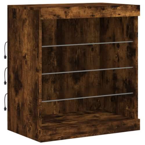 Komoda s LED svjetlima boja dimljenog hrasta 142,5x37x67 cm - Dimljeni hrast 1 Cijena