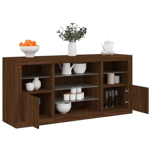 Komoda s LED svjetlima smeđa boja hrasta 142,5x37x67 cm - Smeđi hrast 1 Cijena