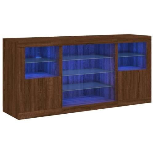 Komoda s LED svjetlima smeđa boja hrasta 142,5x37x67 cm - Smeđi hrast 1 Cijena