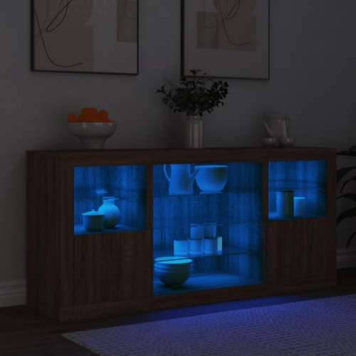 Komoda s LED svjetlima smeđa boja hrasta 142,5x37x67 cm - Smeđi hrast 1 Cijena
