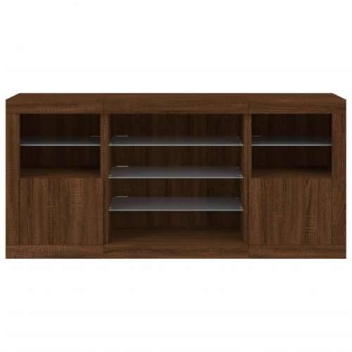Komoda s LED svjetlima smeđa boja hrasta 142,5x37x67 cm - Smeđi hrast 1 Cijena