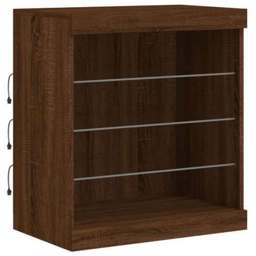 Komoda s LED svjetlima smeđa boja hrasta 142,5x37x67 cm - Smeđi hrast 1 Cijena
