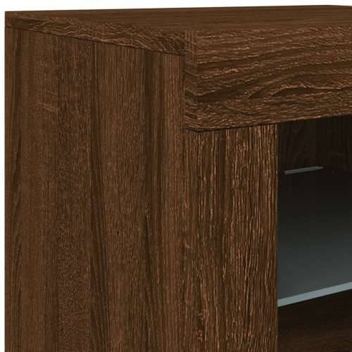 Komoda s LED svjetlima smeđa boja hrasta 142,5x37x67 cm - Smeđi hrast 1 Cijena