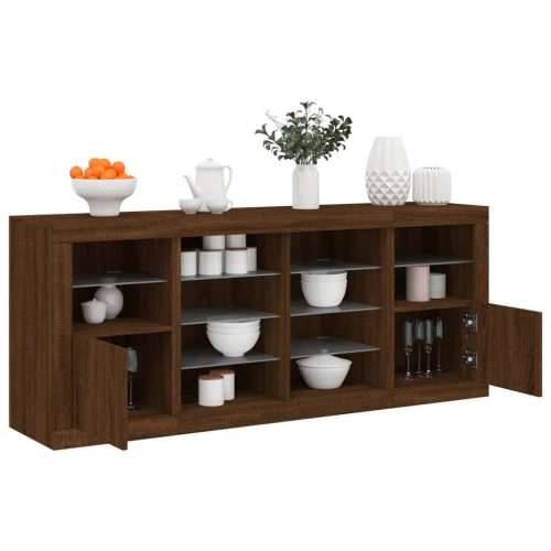 Komoda s LED svjetlima boja smeđeg hrasta 163x37x67 cm - Smeđi hrast 1 Cijena