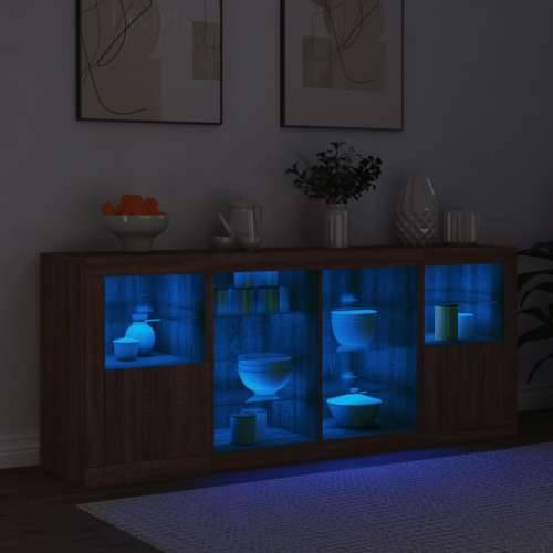 Komoda s LED svjetlima boja smeđeg hrasta 163x37x67 cm - Smeđi hrast 1 Cijena