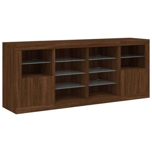 Komoda s LED svjetlima boja smeđeg hrasta 163x37x67 cm - Smeđi hrast 1 Cijena
