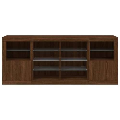 Komoda s LED svjetlima boja smeđeg hrasta 163x37x67 cm - Smeđi hrast 1 Cijena