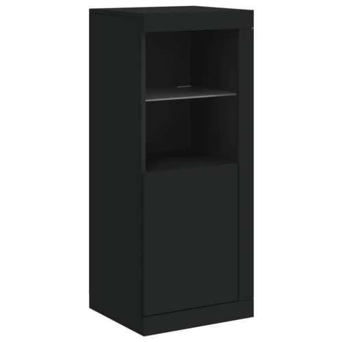 Komode s LED svjetlima 3 kom crne od konstruiranog drva - Crna 3 Cijena