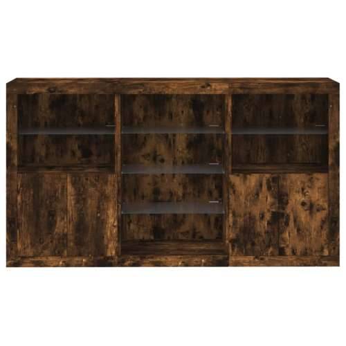 Komoda s LED svjetlima boja dimljenog hrasta 181,5x37x100 cm - Dimljeni hrast 1 Cijena