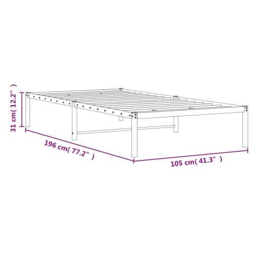Metalni okvir za krevet crni 100 x 190 cm - Crna 100 x 190 cm Cijena