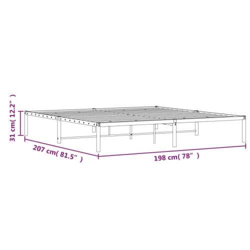 Metalni okvir za krevet crni 193x203 cm - Crna 193 x 203 cm Cijena