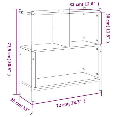 Regal za knjige boja hrasta 72x28x77,5 cm od konstruiranog drva - Smeđi hrast 1 77.5 cm Cijena