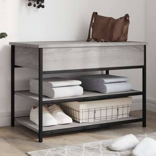Klupa za cipele siva boja hrasta 70x42,5x50cm konstruirano drvo - Sivi hrast sonoma 70 x 42.5 x 50 cm Cijena