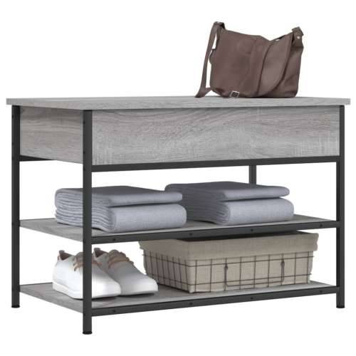 Klupa za cipele siva boja hrasta 70x42,5x50cm konstruirano drvo - Sivi hrast sonoma 70 x 42.5 x 50 cm Cijena