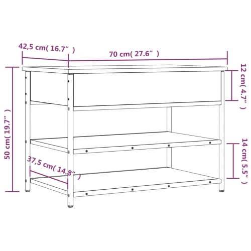 Klupa za cipele siva boja hrasta 70x42,5x50cm konstruirano drvo - Sivi hrast sonoma 70 x 42.5 x 50 cm Cijena