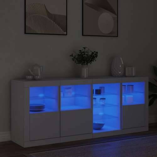 Komoda s LED svjetlima bijela 164 x 37 x 67 cm - Bijela 1 Cijena