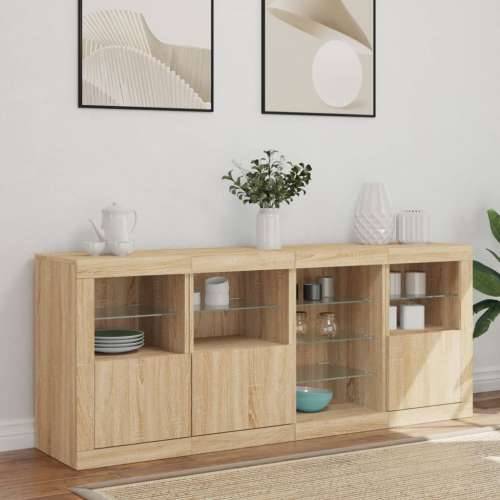 Komoda s LED svjetlima boja hrasta sonome 164 x 37 x 67 cm - sonoma hrast 1 Cijena