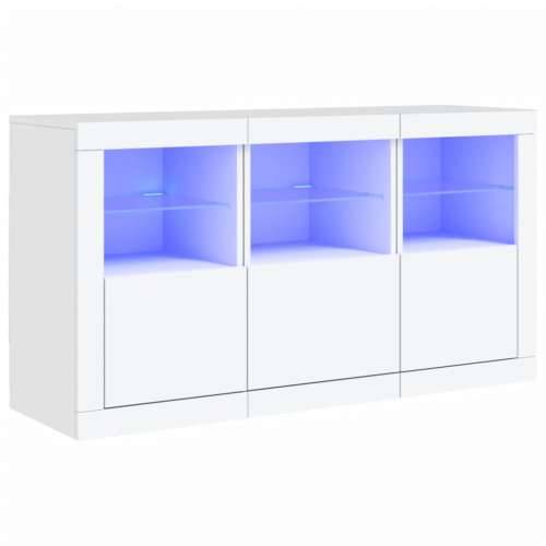 Komoda s LED svjetlima bijela 123 x 37 x 67 cm - Bijela 1 Cijena