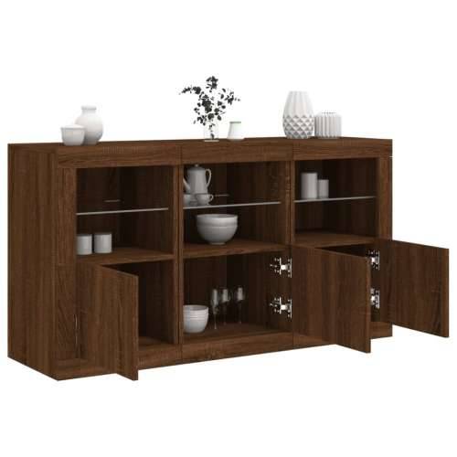Komoda s LED svjetlima boja hrasta 123x37x67 cm - Smeđi hrast 1 Cijena