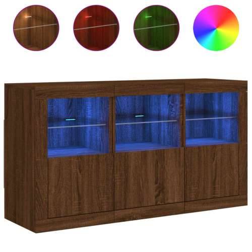 Komoda s LED svjetlima boja hrasta 123x37x67 cm - Smeđi hrast 1 Cijena